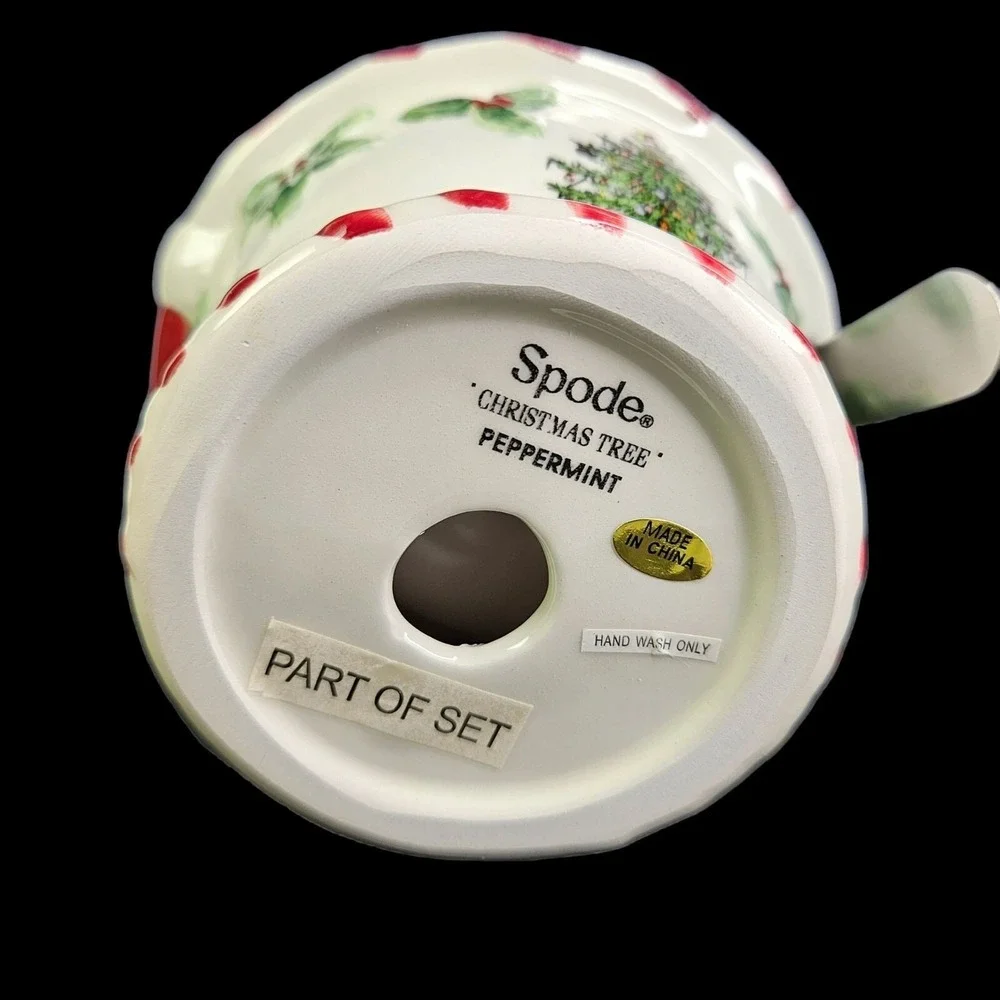 Spode Christmas Tree Peppermint Santa Dip Bowl With‎ Spreader in Gift Box READ